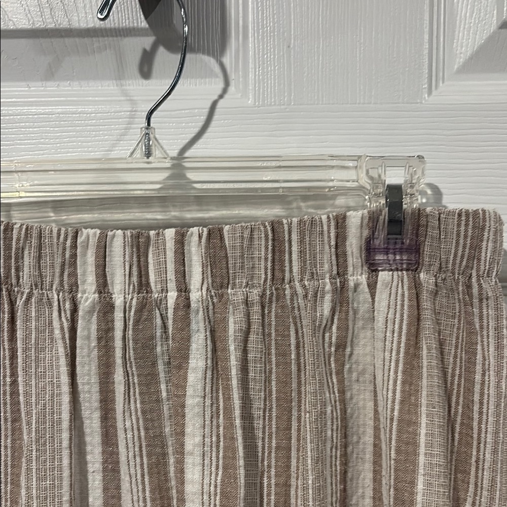 lavender field Diagonal Striped A-Line Midi Skirt in Beige and White - Picture 4 of 7